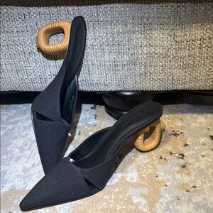 Charles & Keith Women's Mules with Unique Tan Heel